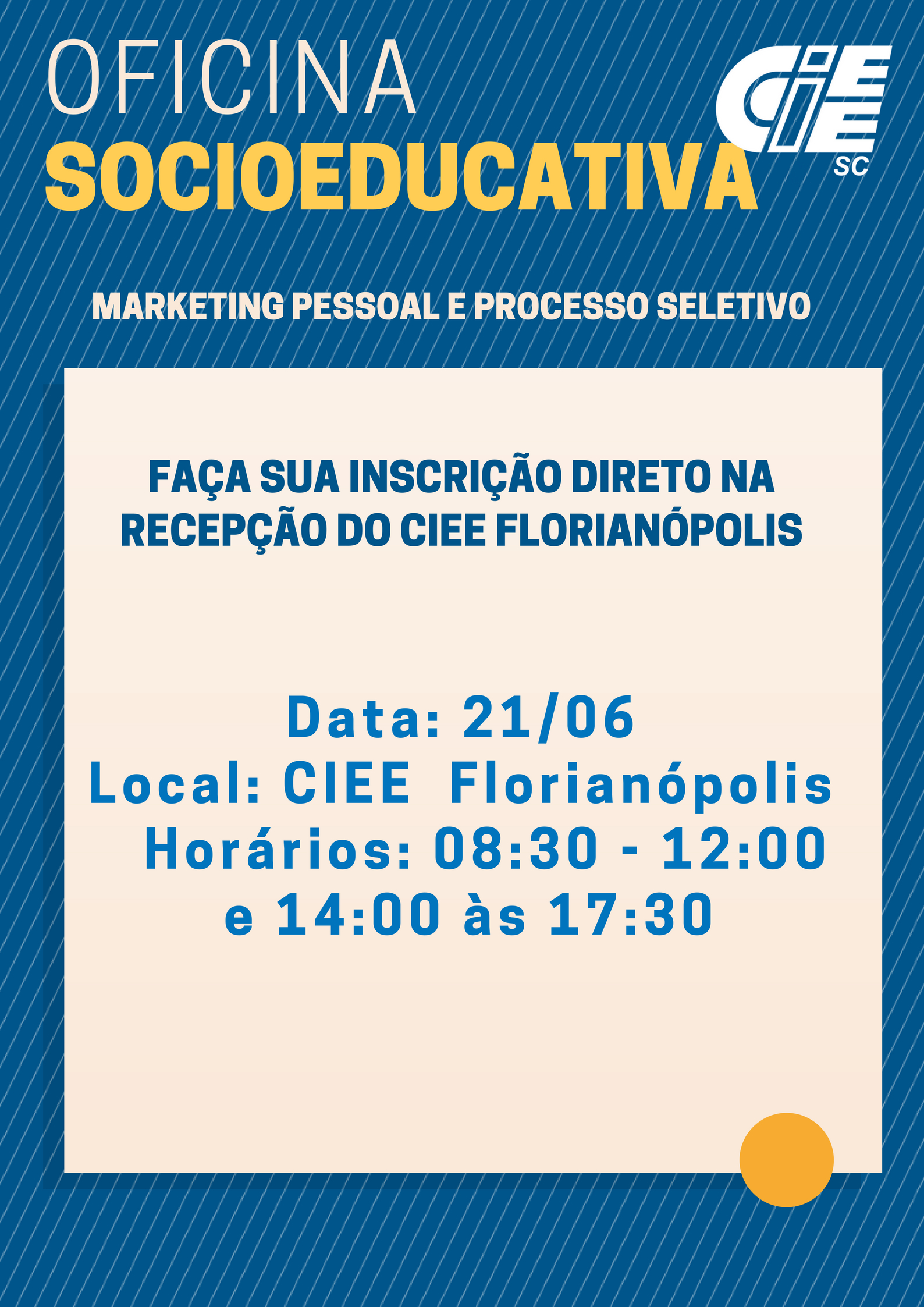 OFICINA SOCIOEDUCATIVA: Faça sua inscrição.